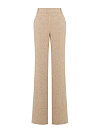 Брюки из светло-коричневой костюмки "елочка"прямые, слегка расклешонные с низу