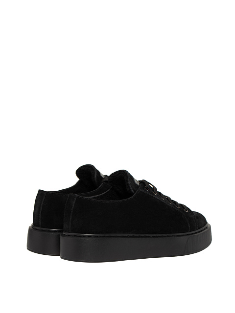 Black Shearling Sneakers, 3