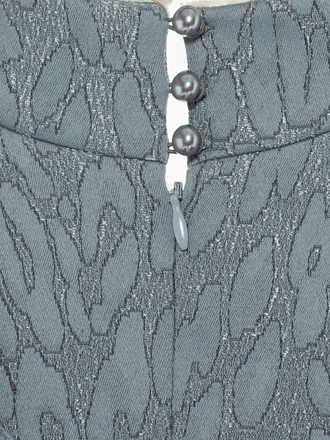 Grey Leopard Pattern Jacquard Mini Dress, 4 Grey Leopard Pattern Jacquard Mini Dress, 4