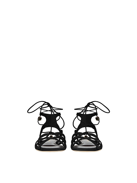 Black Suede Flat Sandals, 2