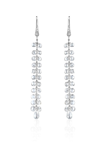 White gold earrings with fancy-cut diamonds, 1