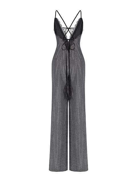 Black knitted jumpsuit with lurex, 2 Black knitted jumpsuit with lurex, 2