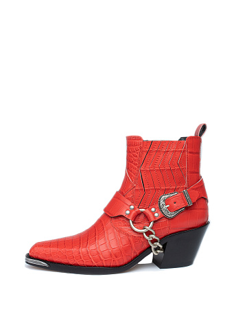 Red Crocodile Leather Cowboy Boots, 2