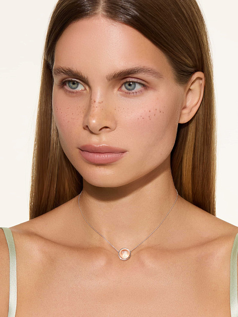 White Gold & Rock Crystal "T" Pendant, 2