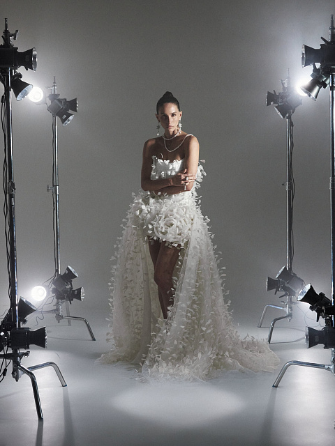 White Feather & Drape Tulle Dress, 7 White Feather & Drape Tulle Dress, 7