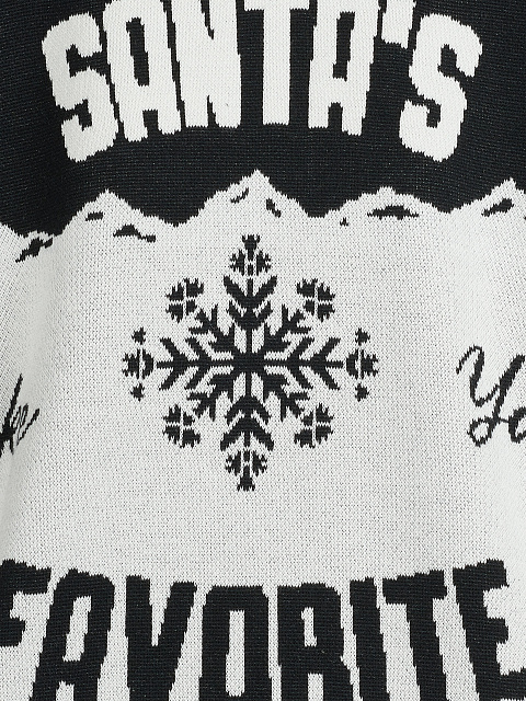 Men's Black & White Santa's Favorite Sweater, 3 Men's Black & White Santa's Favorite Sweater, 3