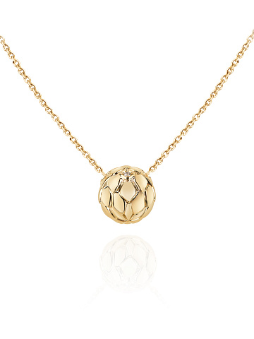 Necklace with pendant in yellow gold with LG diamond, 1