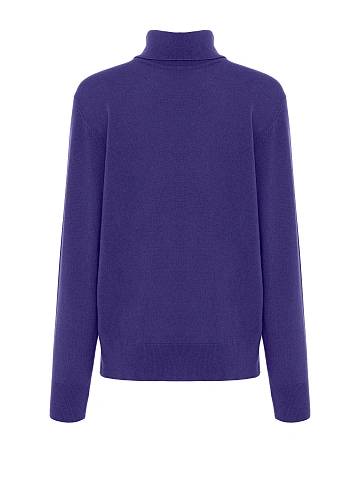 Men's Violet Cashmere Turtleneck Sweater, 1