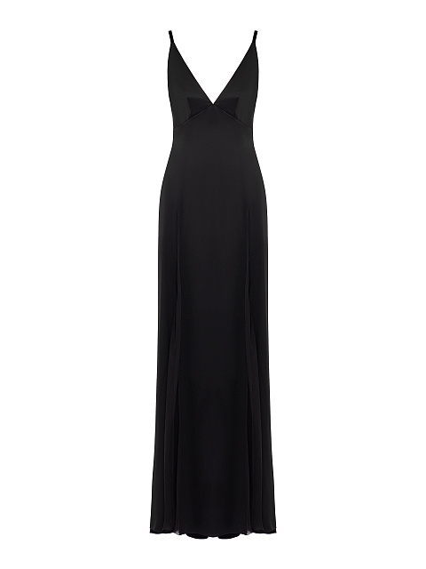 Black Silk Maxi Dress With Chiffon & Lace Cape, 4 Black Silk Maxi Dress With Chiffon & Lace Cape, 4