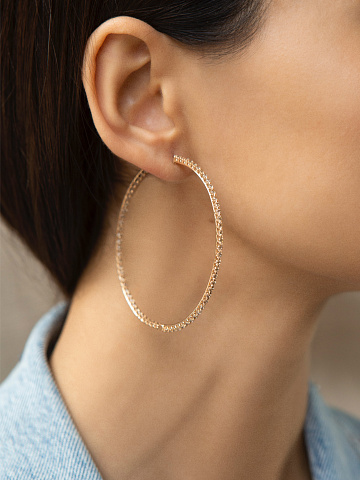 Diamond & Gold Hoop Earrings, 2