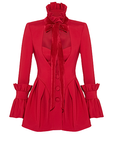 Red Blazer Mini Dress & Top Set, 1