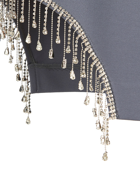 Grey Rhinestone Fringed Mini Dress, 3 Grey Rhinestone Fringed Mini Dress, 3