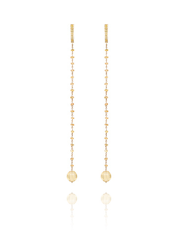 Long yellow gold earrings with citrine beads, 1