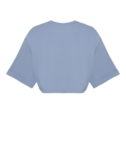 Blue Cotton Cropped T-shirt, 2 Blue Cotton Cropped T-shirt, 2