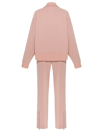 Light Pink Embroidered Jersey Suit, 2