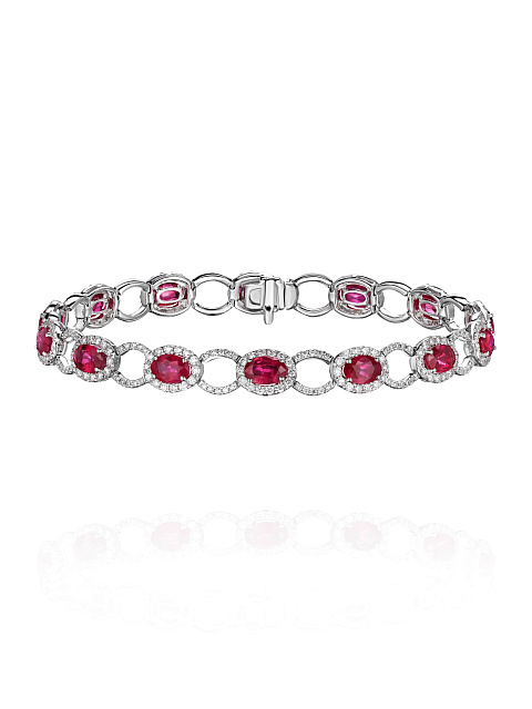 White gold bracelet with rubies and diamonds, 1
