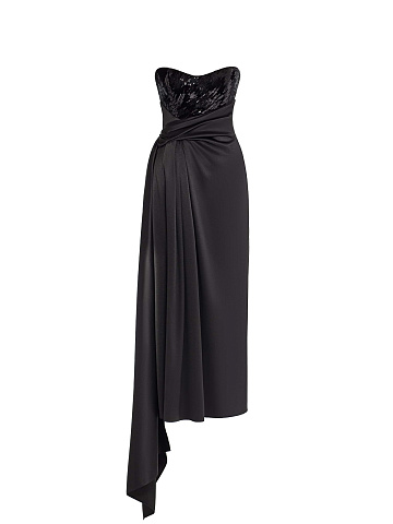 Black silk dress, 1