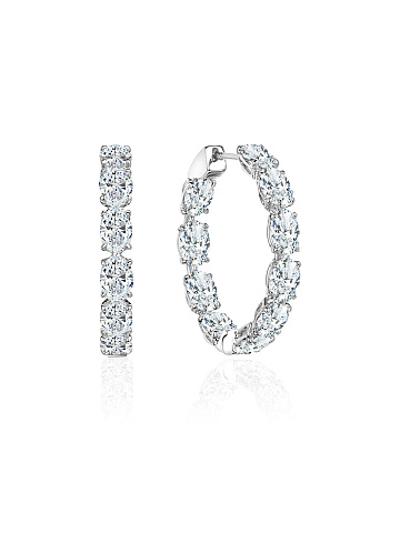 White gold hoops with LG diamonds, 1