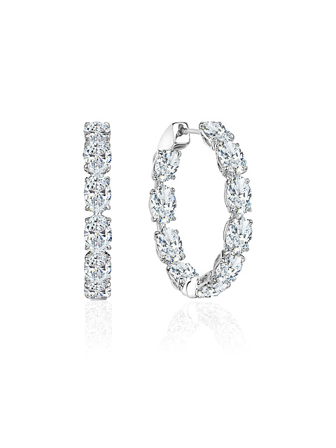 White gold hoops with LG diamonds, 1