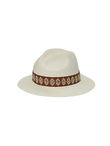 Embroidery & Studs Embellished Straw Hat, 1