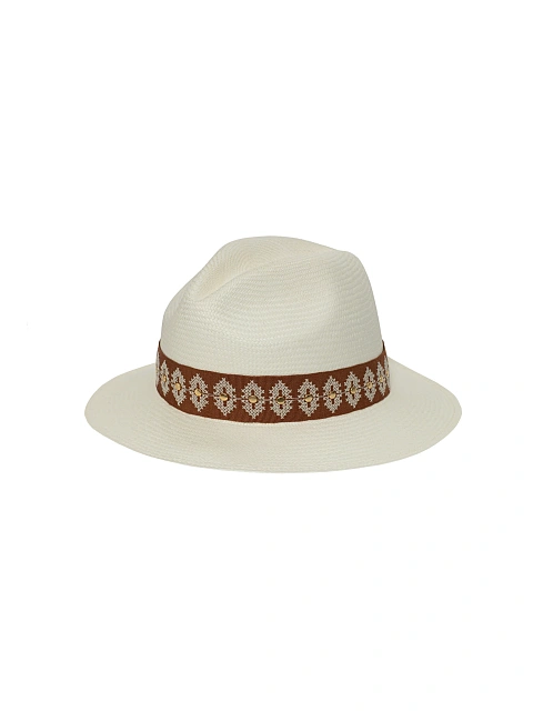 Embroidery & Studs Embellished Straw Hat, 1 Embroidery & Studs Embellished Straw Hat, 1
