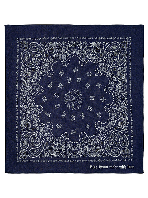 Navy Blue Cotton Paisley Printed Bandana, 1 Navy Blue Cotton Paisley Printed Bandana, 1