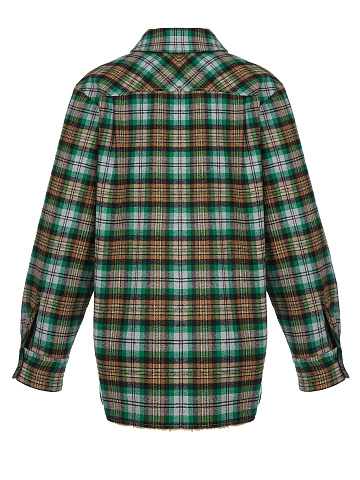 Men's Green Checked Faux Fur Lined Shirt, 2