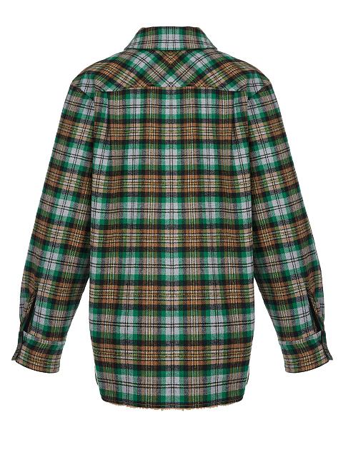 Men's Green Checked Faux Fur Lined Shirt, 2 Men's Green Checked Faux Fur Lined Shirt, 2