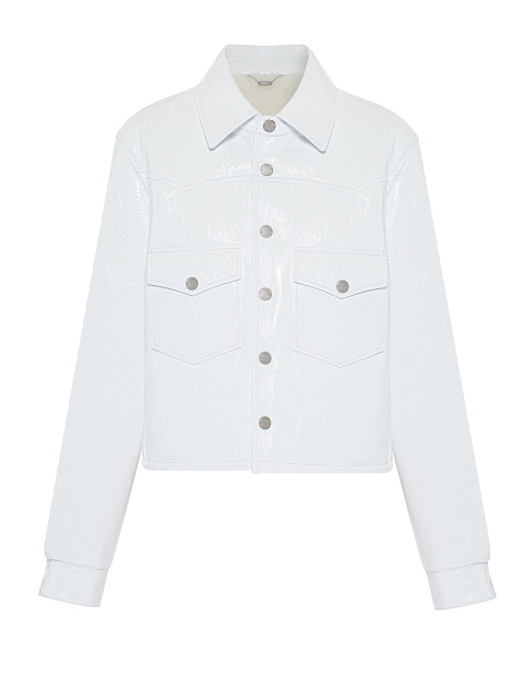White Patent Shearling Jacket, 1 White Patent Shearling Jacket, 1