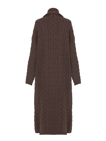 Brown Knitted Cashmere Coat, 2
