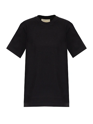 Black Printed Oversized Cotton T-shirt, 2