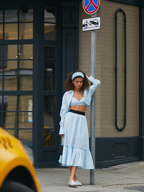 Light Blue Suede Mules, 6