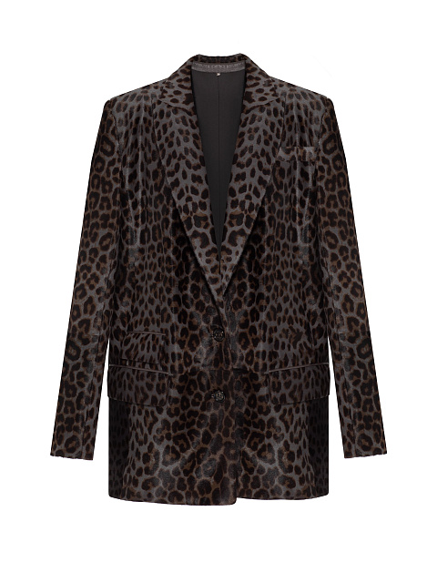 Blue and brown leopard jacket, 1 Blue and brown leopard jacket, 1
