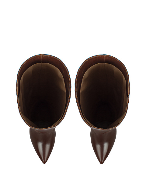 Brown Leather Stiletto Boots, 4