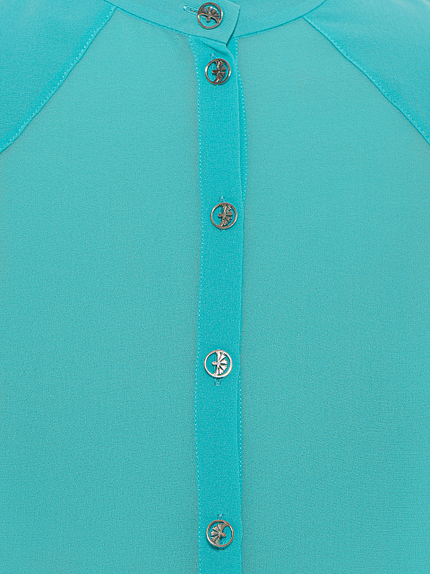 Turquoise Embroidered Chiffon Shirt, 3