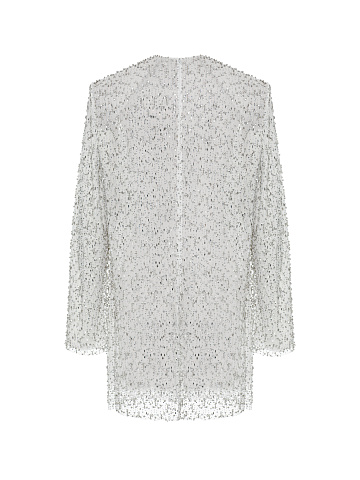 White mini dress with crystals, 2