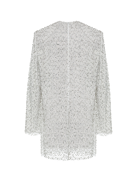 White mini dress with crystals, 2