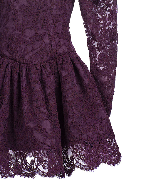 Purple Corded Lace Mini Dress, 3
