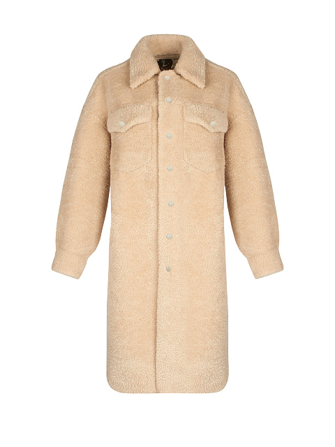 Beige Faux Fur Coat, 1