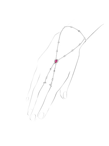 Slave bracelet in white gold with ruby, 1