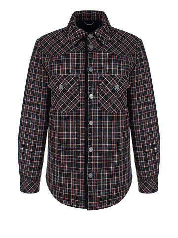 Black Checkered Wool & Shearling Jacket, 1