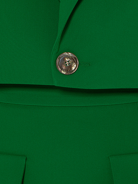 Green Wool Midi Skirt Suit, 4