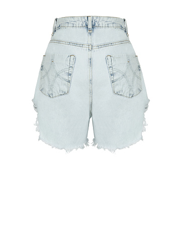 Light Blue Distressed Mini Shorts, 2