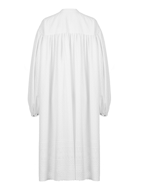 White Lace Cotton Shirt Midi Dress, 2