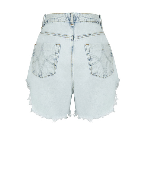 Light Blue Distressed Mini Shorts, 2