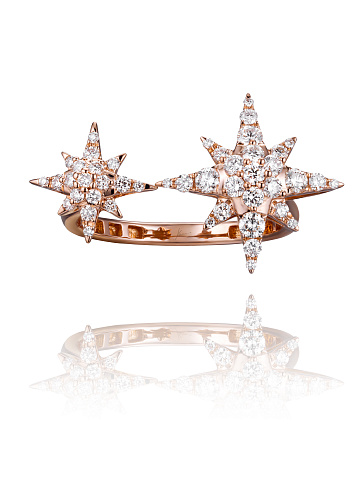 Rose Gold & Diamond Star Ring, 2
