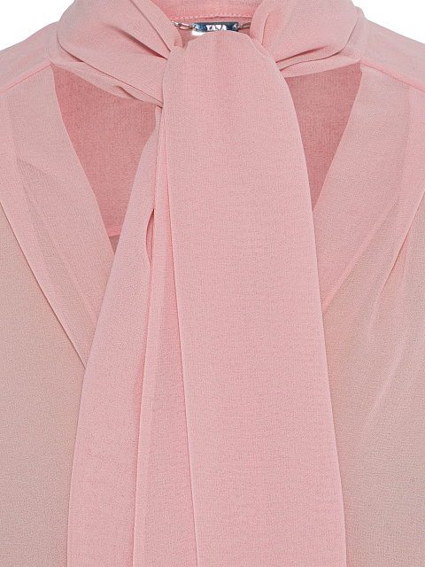 Pink Chiffon Blouse with Tie Collar, 3