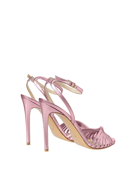 Pink leather sandals, 3