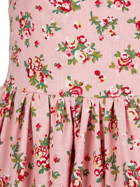 Pink Floral Cotton Midi Dress, 3 Pink Floral Cotton Midi Dress, 3