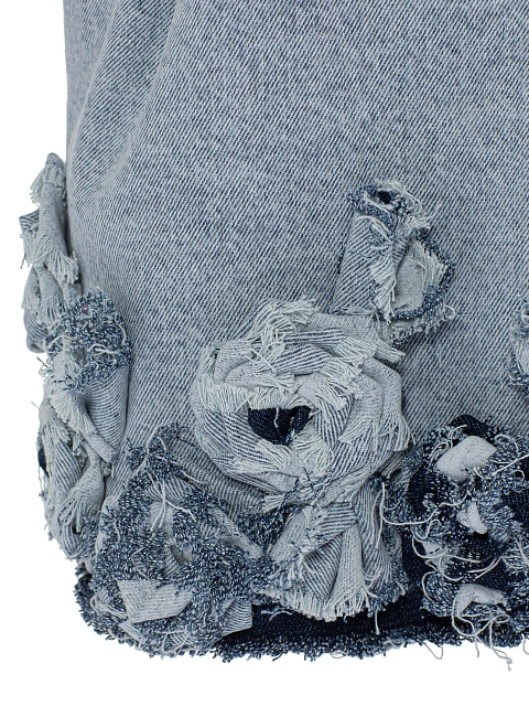Light Blue Rose Denim Mini Dress, 4 Light Blue Rose Denim Mini Dress, 4